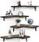 Brown Rustic Floating Corner Storage Shelf Set